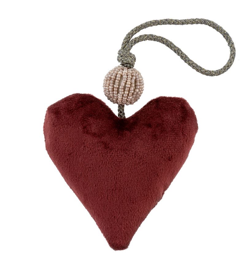 Velvet Heart Ornaments - 6 Colors