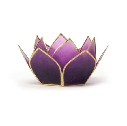 Mini Gemstone Lotus Tealight Holder - 11 Colors