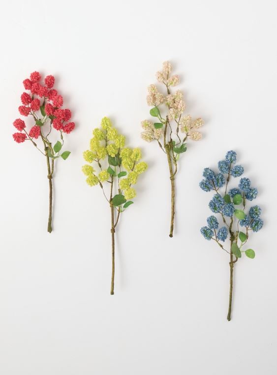 Mini Snowball Faux Flowers - 4 Colors