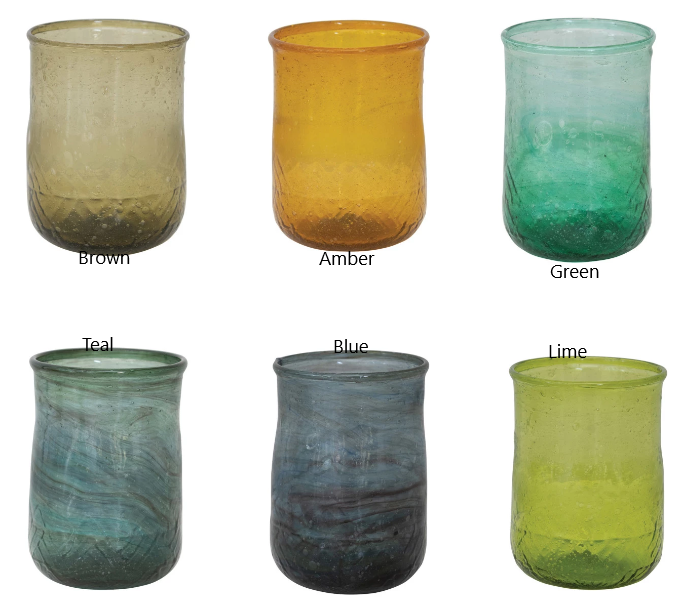 Small Hand-Blown Drinking Glass - 6 Colors