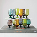 12 oz. Hand-Blown Stemmed Drinking Glass - 6 Colors