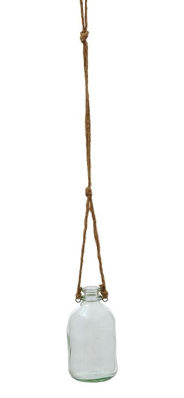 Glass Hanging Bottle with Jute Rope