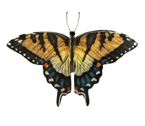 Hand Painted Metal Wall Hanging Butterfly - 9 Styles