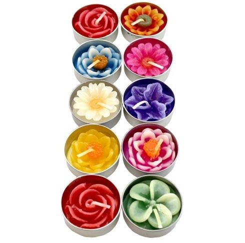 Plumeria Flower TeaLight Candles - Scented/Unscented - 3 Styles