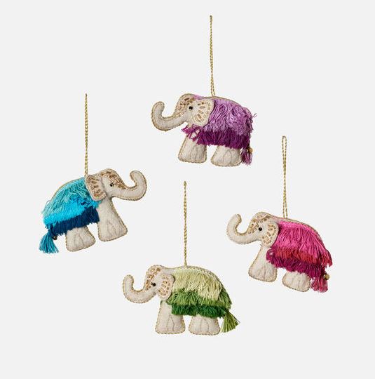 Shaggy Elephant Ornament