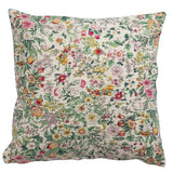18" Cotton Printed Pillow w/ Kantha Stitch & Floral Pattern