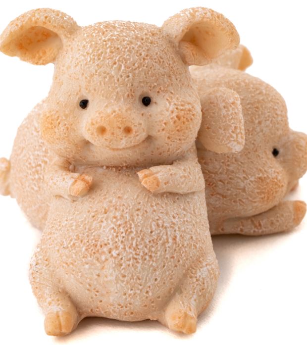 Cute Piggy with Friend - Garden to Go Figurine
