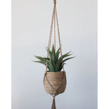 Straw and Jute Rope Hanging Planter