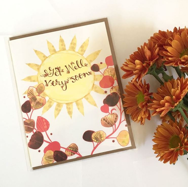 Get Well Sun Greeting Card