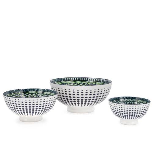 Kiri Porcelain Green Mandala Bowl - 3 Sizes