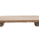 Decorative Mango Wood Pedestal with Beaded Edge