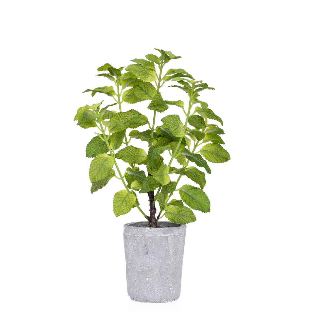 Provence Rustic Potted Faux Mint Herb Plant