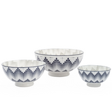 Kiri Porcelain Graphic Dots Bowl - 3 Sizes