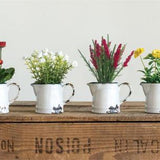 Faux Flowers in Ceramic Pitcher with Distressed Finish - 4 Styles