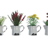 Faux Flowers in Ceramic Pitcher with Distressed Finish - 4 Styles