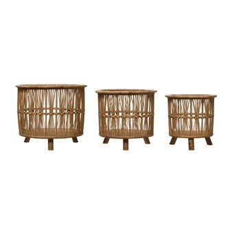 Bamboo Footed Baskets - 3 Sizes
