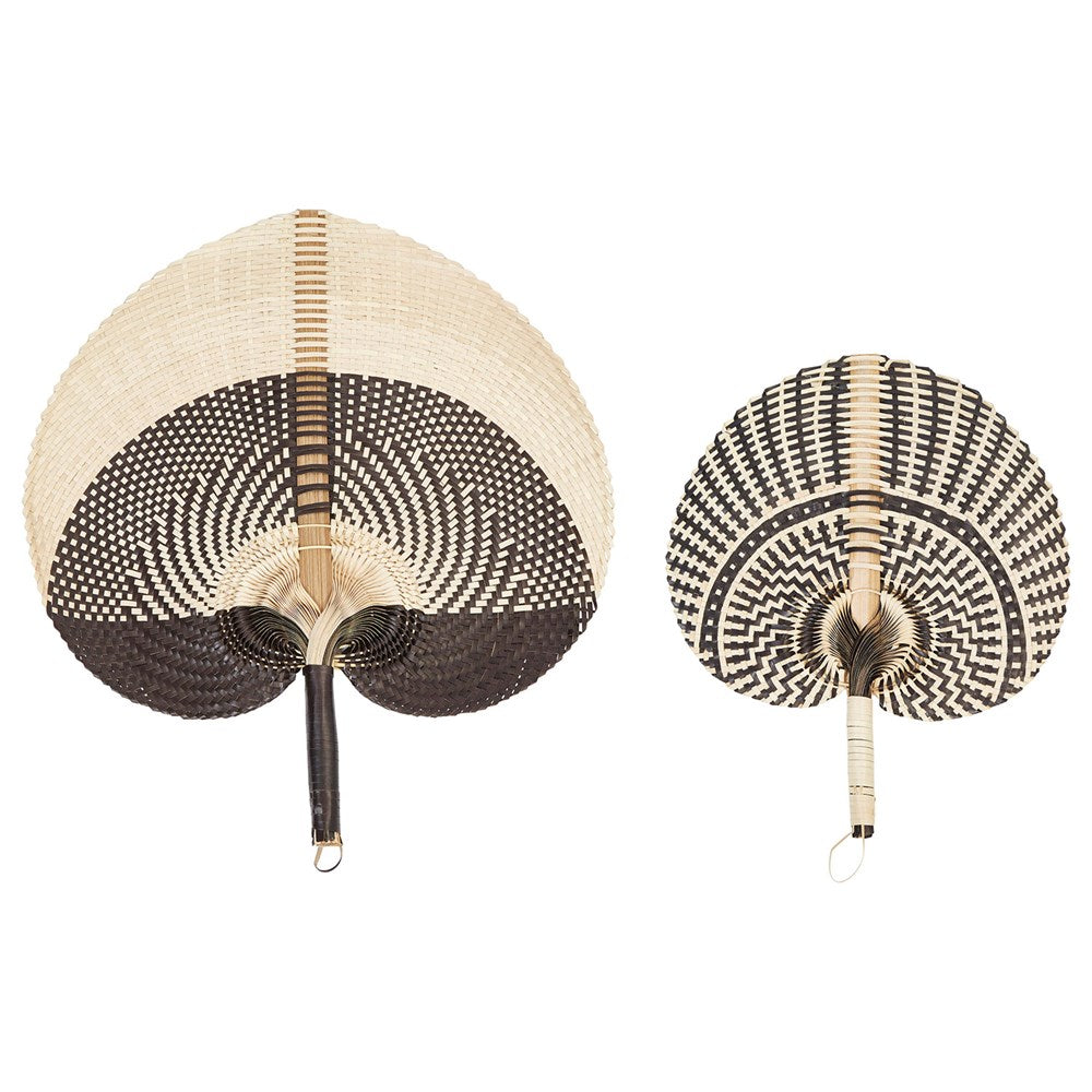 Hand-Woven Fans, Black & Natural - 2 Styles