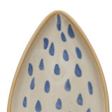 Hand-Painted Stoneware Leaf Shaped Dish