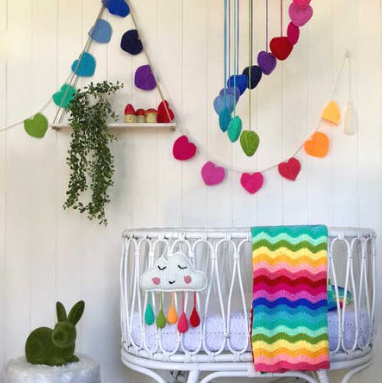 Rainbow Heart Crochet Bunting - 2 Colors
