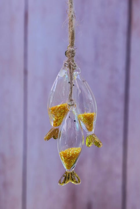 Glass Fish Cluster Ornament - 4 Colors
