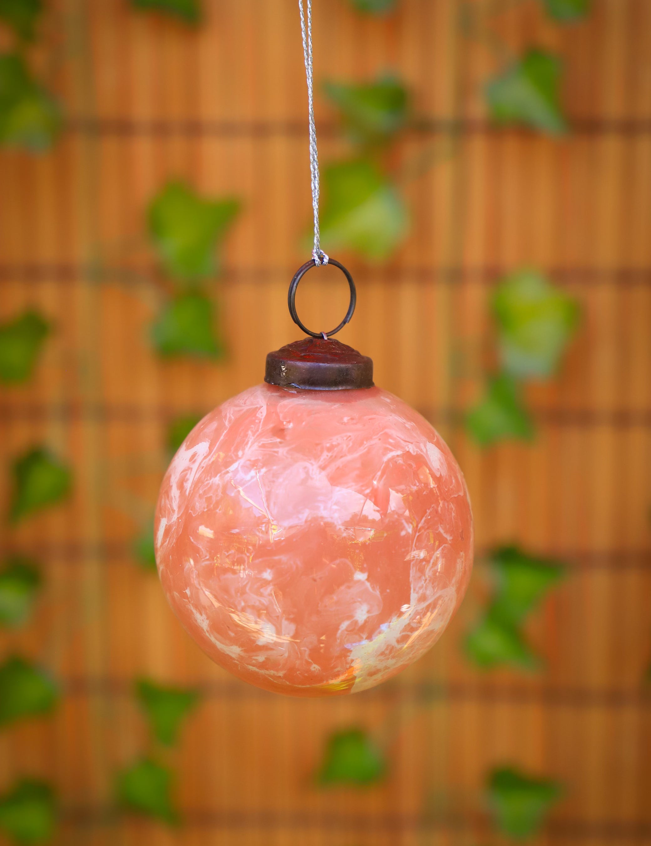 3" Marble Glass Ball Ornament - 6 Colors