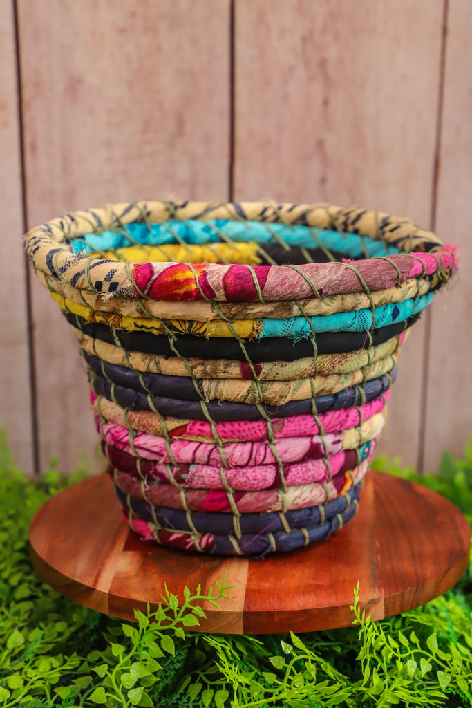 Multi-Color Coiled Kantha Bowls - 3 Sizes