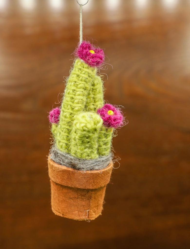 Ladyfinger Crochet Cactus Ornament