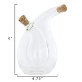 Hand-Blown Glass Oil & Vinegar Cruet with  Cork Stoppers