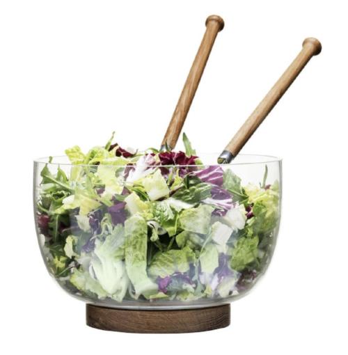 Salad Bowl with Oak Trivet
