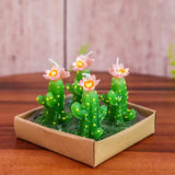 Set of 4 Sculpted Cacti TeaLight Candles - 4 Varieties