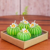 Set of 4 Sculpted Cacti TeaLight Candles - 4 Varieties