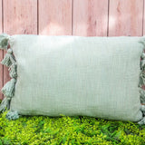Cotton Woven Slub Lumbar Pillow with Tassels - 3 Colors
