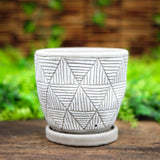 White Elemental Ceramic Planter - 3 Styles