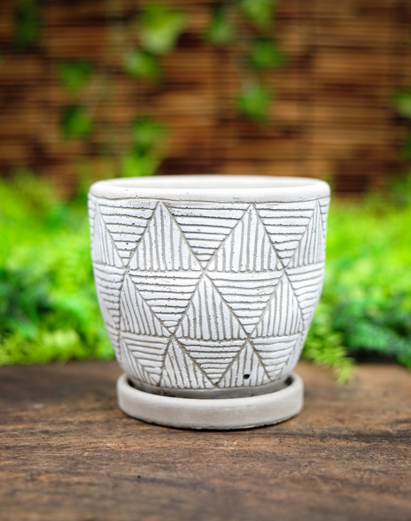 White Elemental Ceramic Planter - 3 Styles