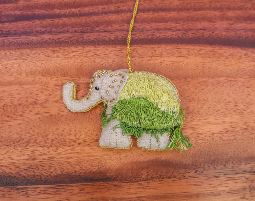 Shaggy Elephant Ornament