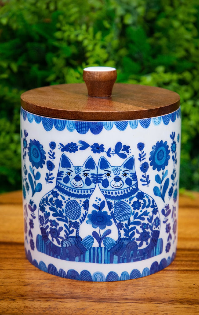 Blue and White Dog and Cat Canister - 2 Styles