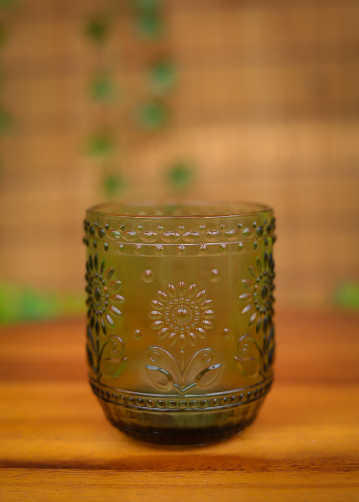 4"H 12 oz. Embossed Drinking Glass