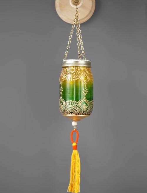 Handpainted Hanging Mason Jars - 3 Colors