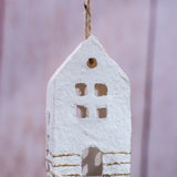 Small Paper Mache House Ornament