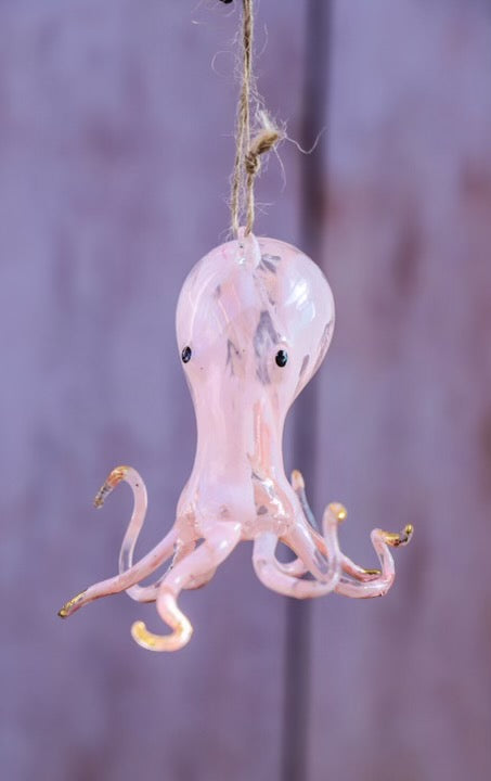 Glass Octopus Ornament - 4 Colors