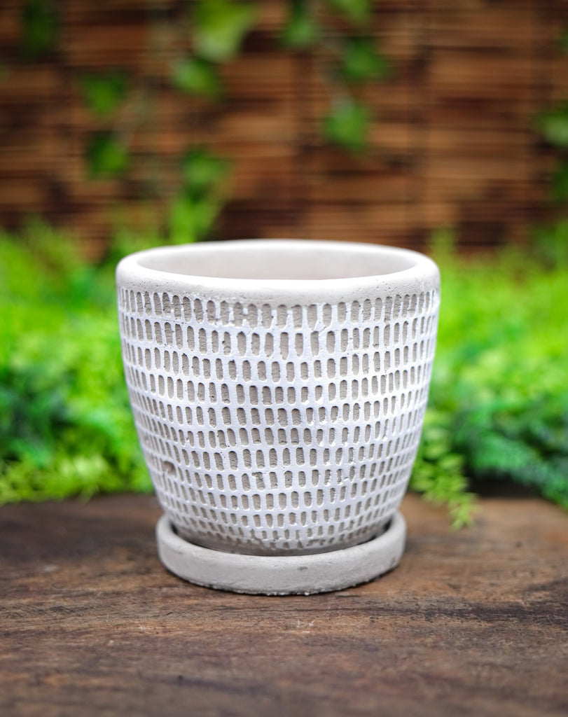 White Elemental Ceramic Planter - 3 Styles