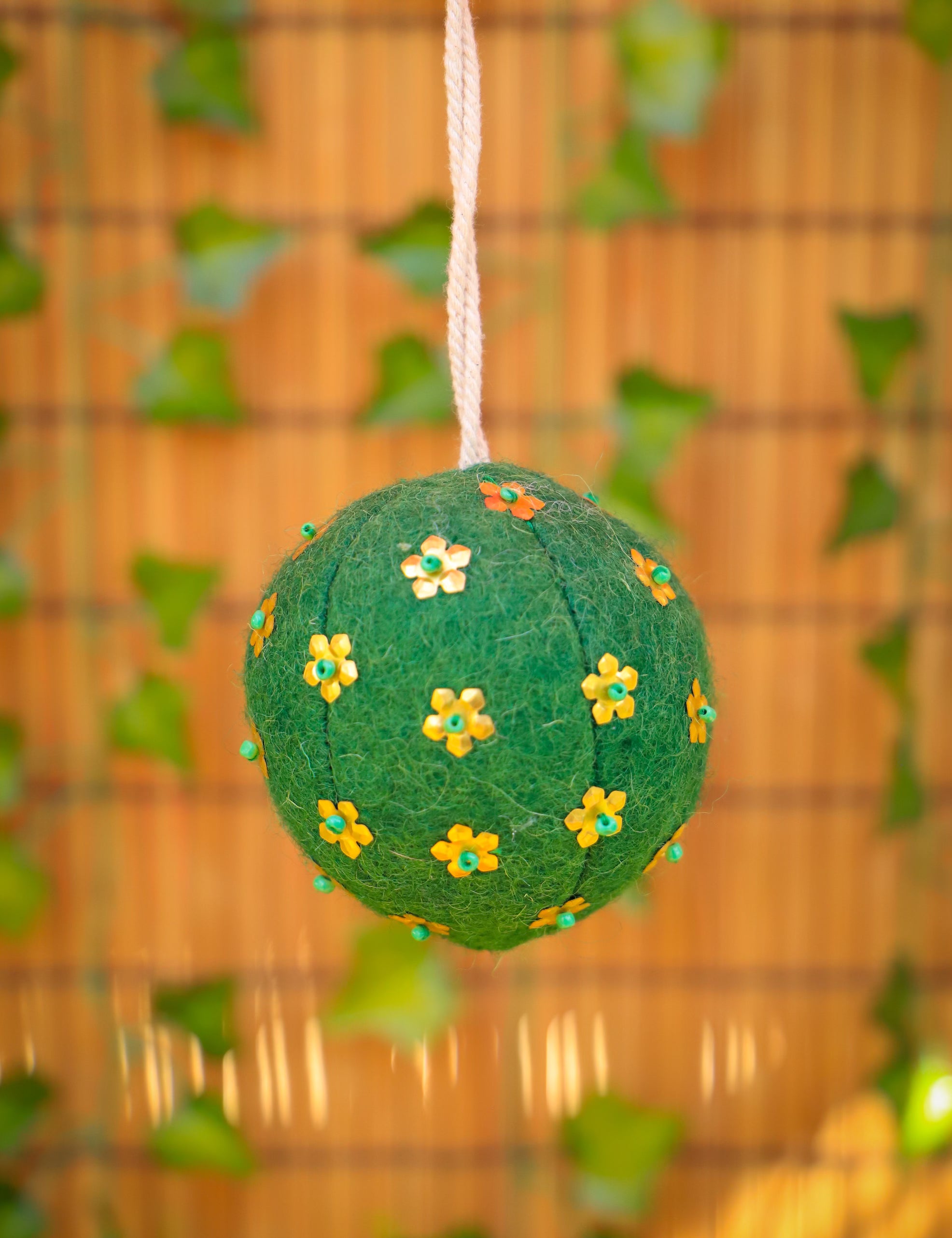 Wool Ornament with Metal Detail - 5 Colors