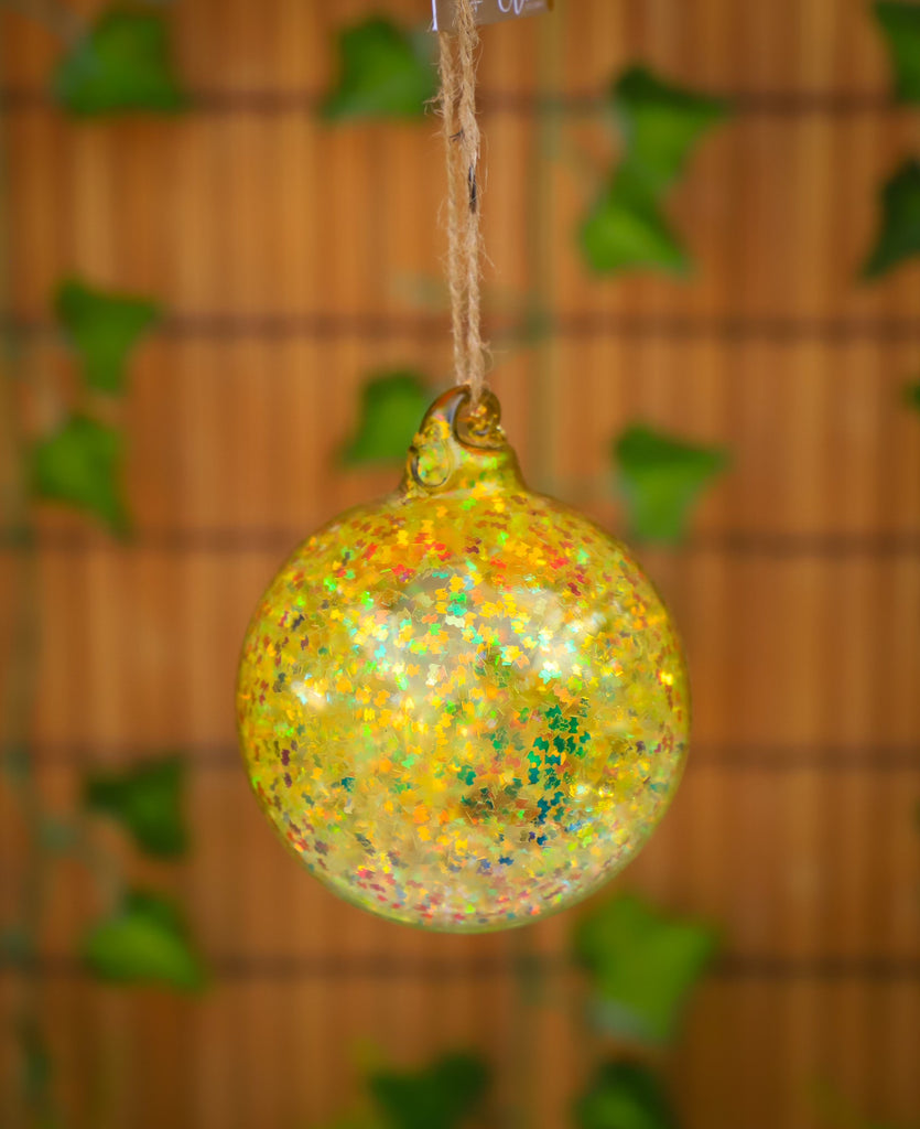 Glass Glitter Ball Ornament - 5 Colors