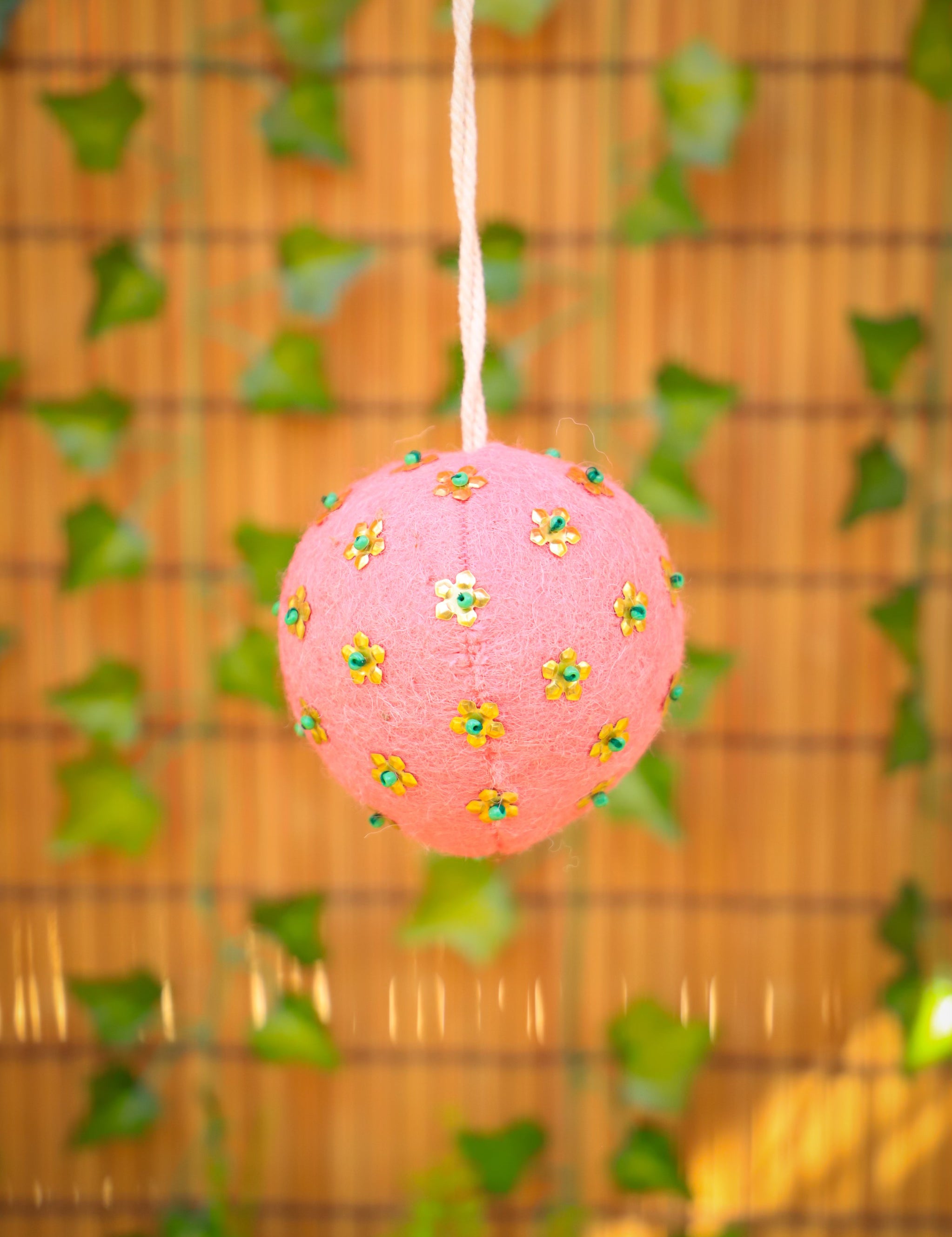 Wool Ornament with Metal Detail - 5 Colors