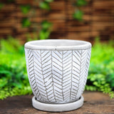 White Elemental Ceramic Planter - 3 Styles