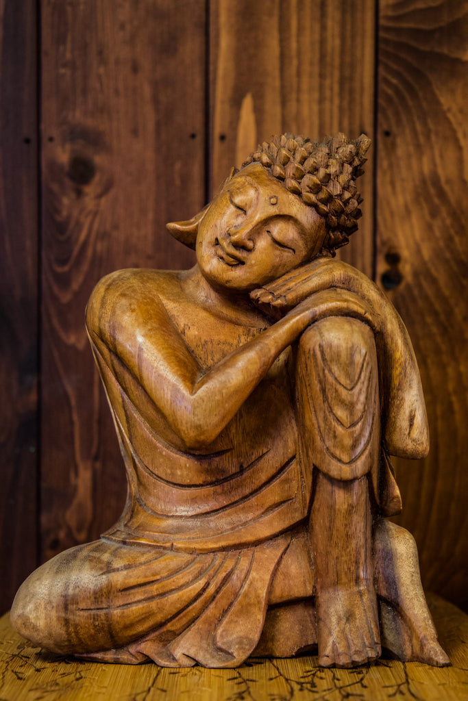 Balinese Hand-Carved Wood Buddha Statuette