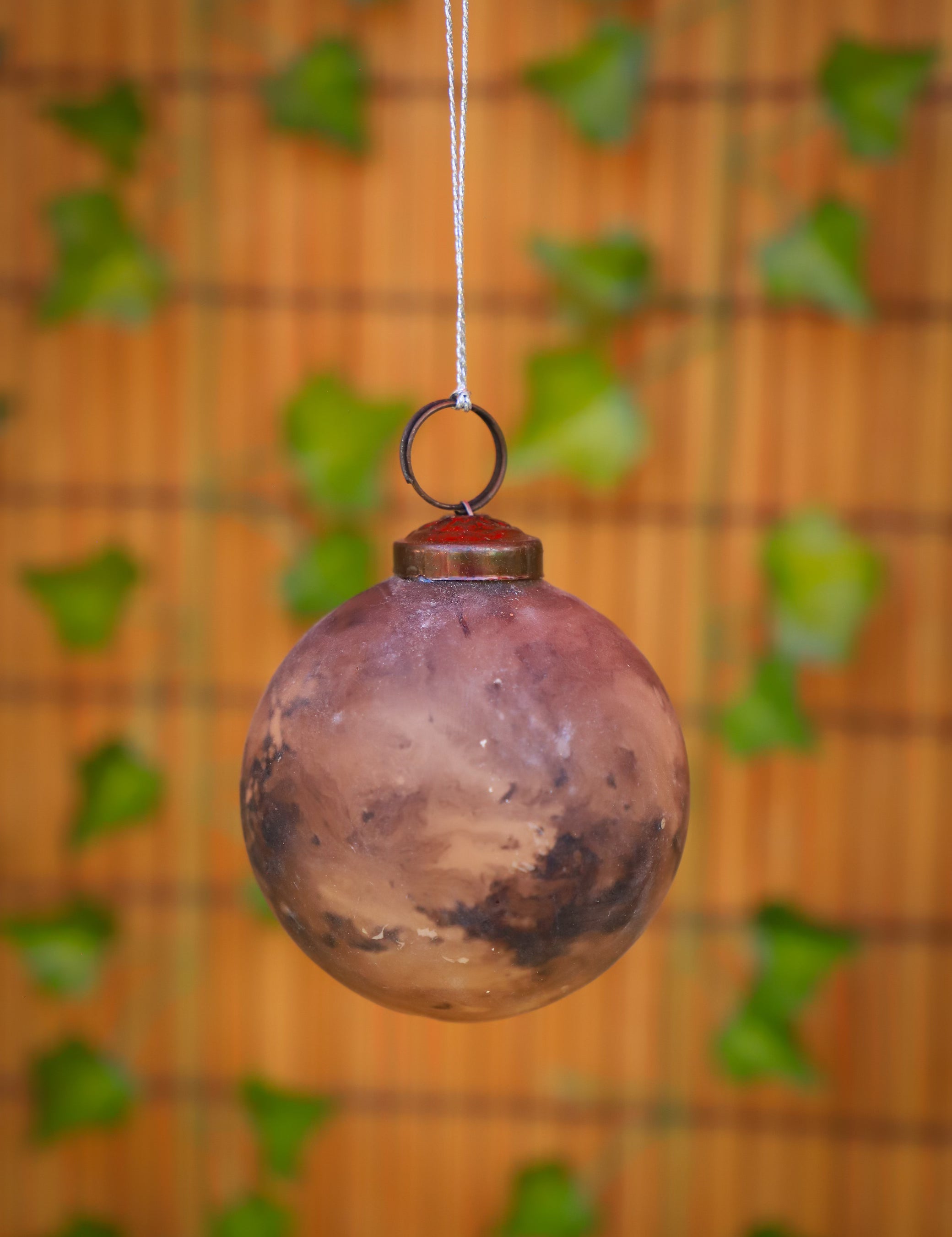 3" Marble Glass Ball Ornament - 6 Colors