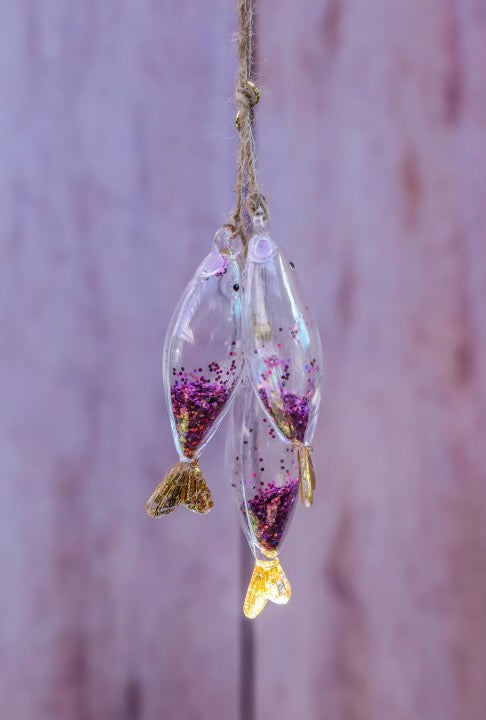 Glass Fish Cluster Ornament - 4 Colors