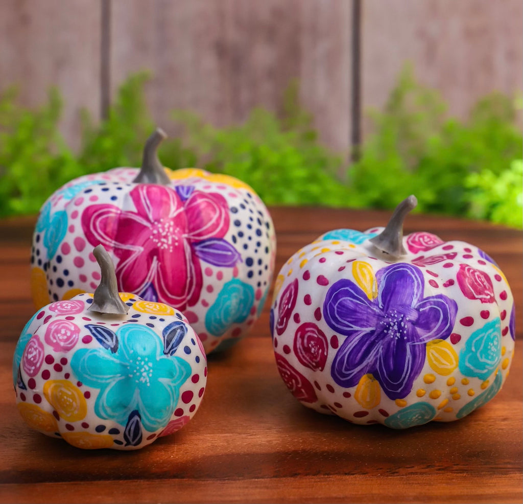 Large Hand Painted Artificial Pumpkins