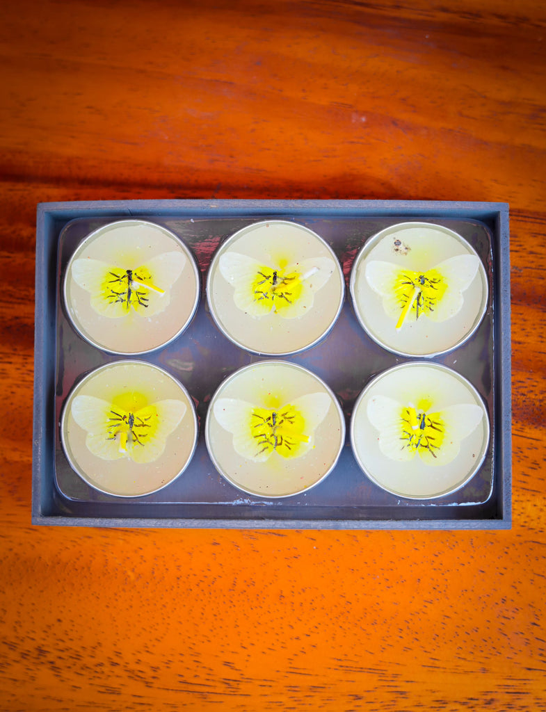 Set of 6 Bee & Butterfly TeaLight Candles - 2 Styles